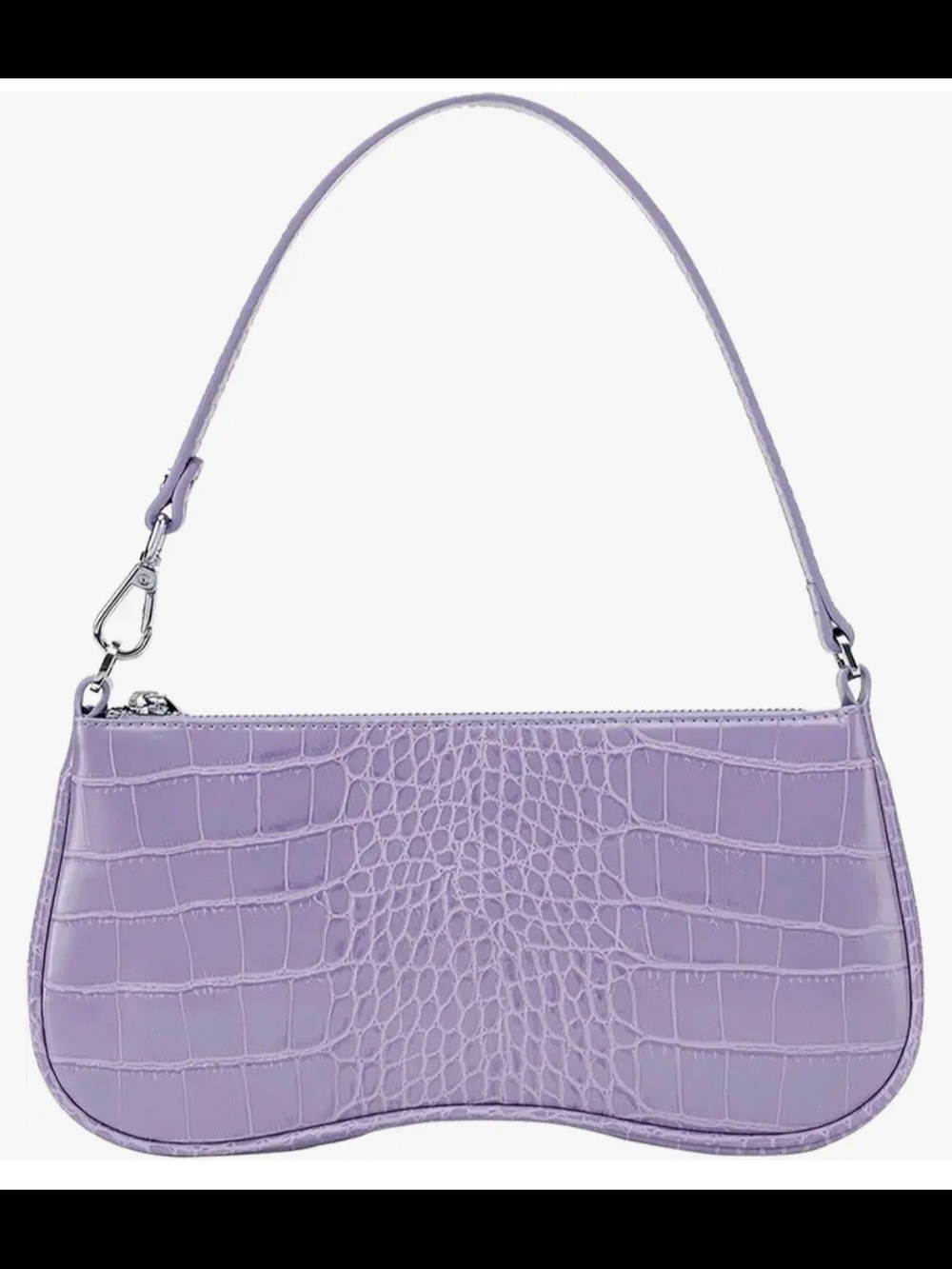 JW PEI Lilac Croc-Embossed Shoulder Bag